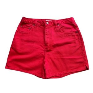90s Vintage GENERRA Cherry Red Denim Shorts